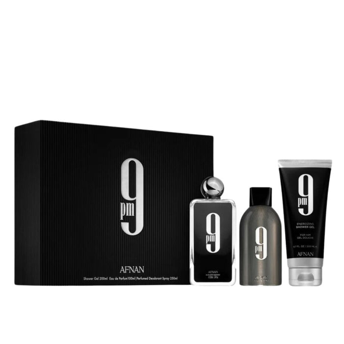 9PM by Afnan for Men 3.4 oz EDP 3pc Gift Set