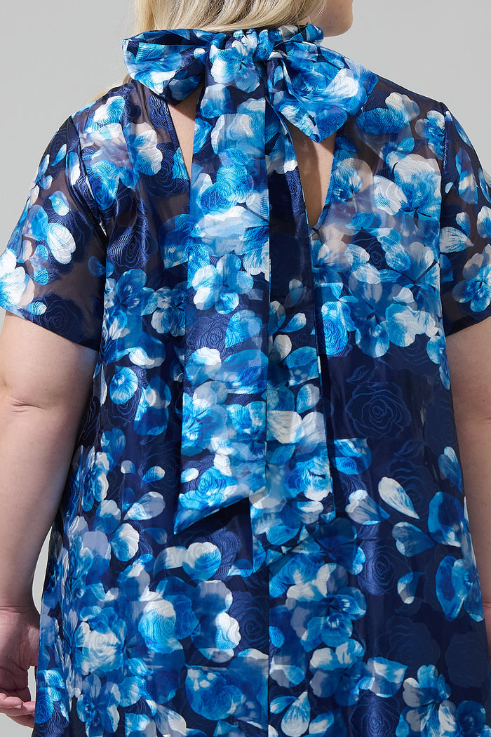 Abay Floral Dime Organza Maxi Dress Curve