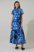 Abay Floral Dime Organza Maxi Dress