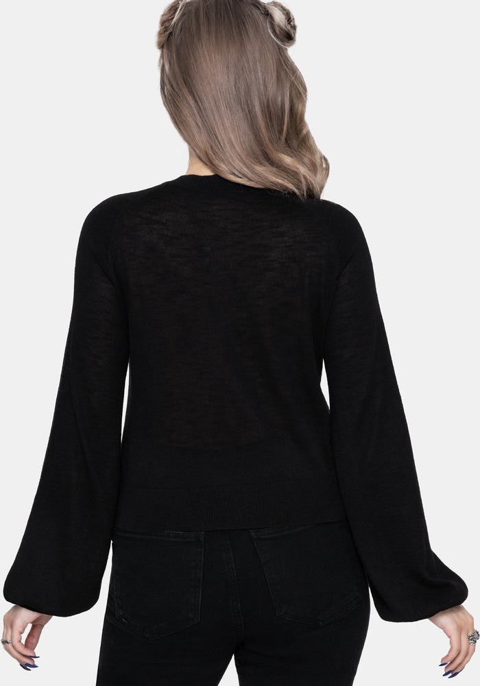 Abellona Lightweight Fine Embroidered Knit Cardigan