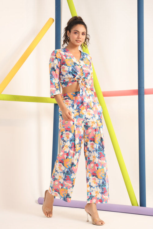 Abstract Bright Floral on Cotton Co-ord Set