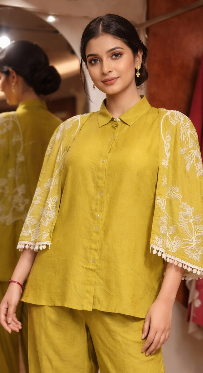 Afsana Silk Co-Ord Set ( Shirt with Pant )