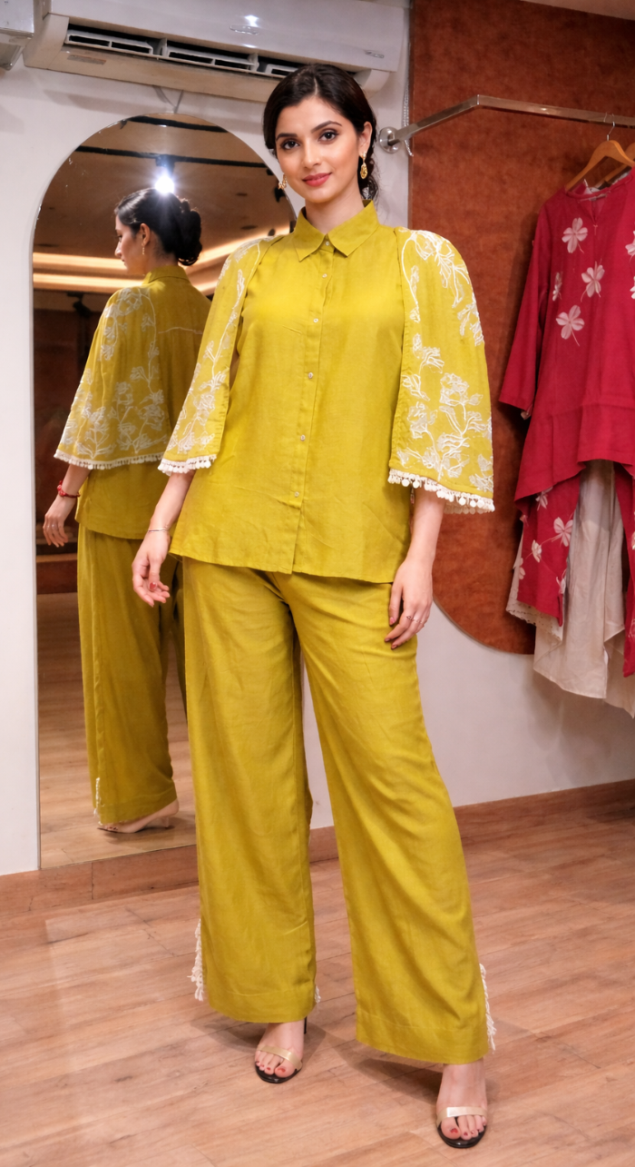Afsana Silk Co-Ord Set ( Shirt with Pant )