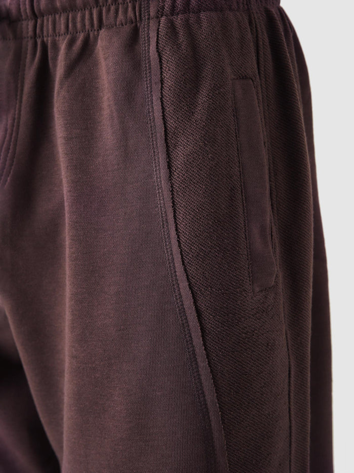 Plum Aim Shorts close-up, soft cotton men's everyday shorts by GROOVY Pakistan