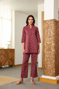 Aloha Mora on Maroon Cotton Co-ord Set