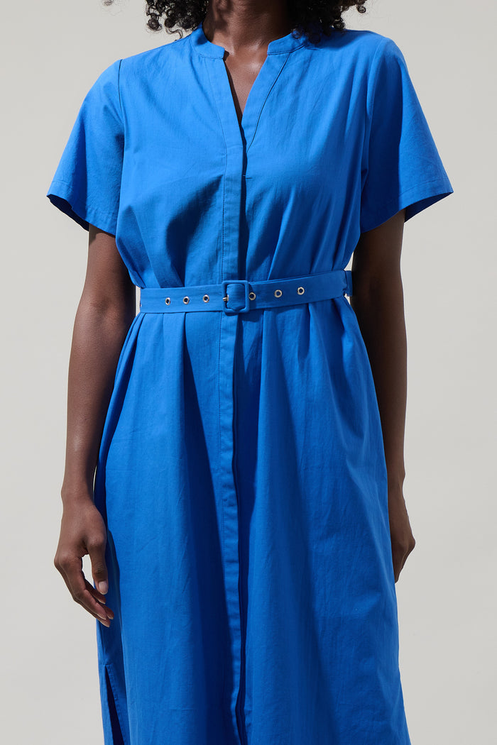 Amira Button Front Midi Dress