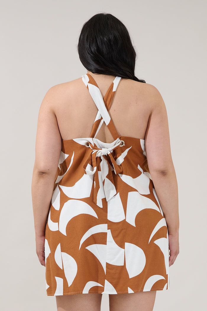 Amory Halter Mini Dress Abstract Curve