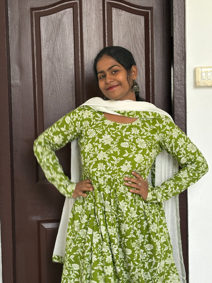 Anarkali Green set