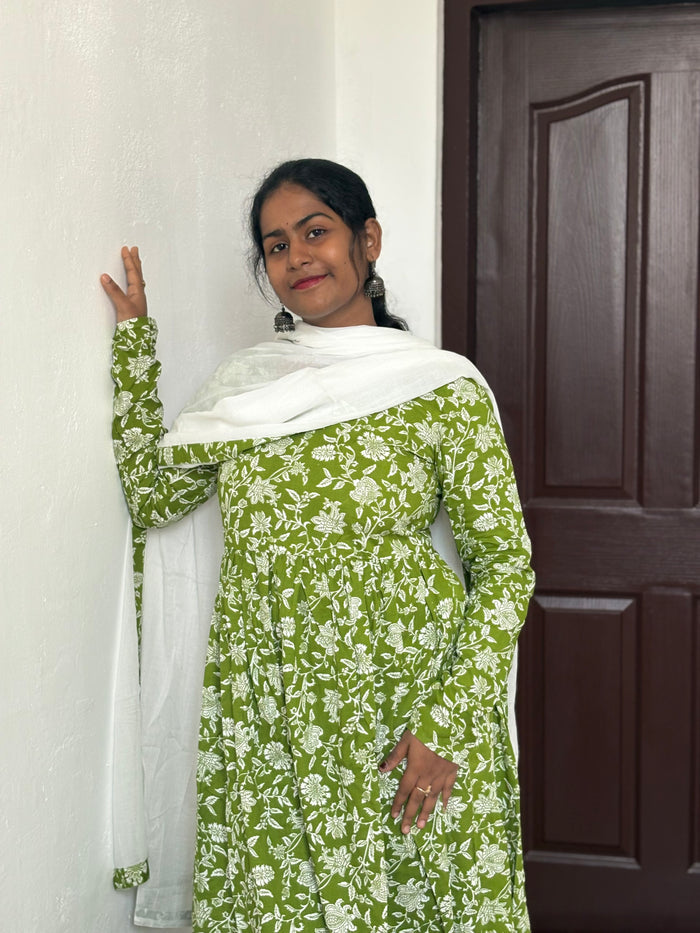 Anarkali Green set