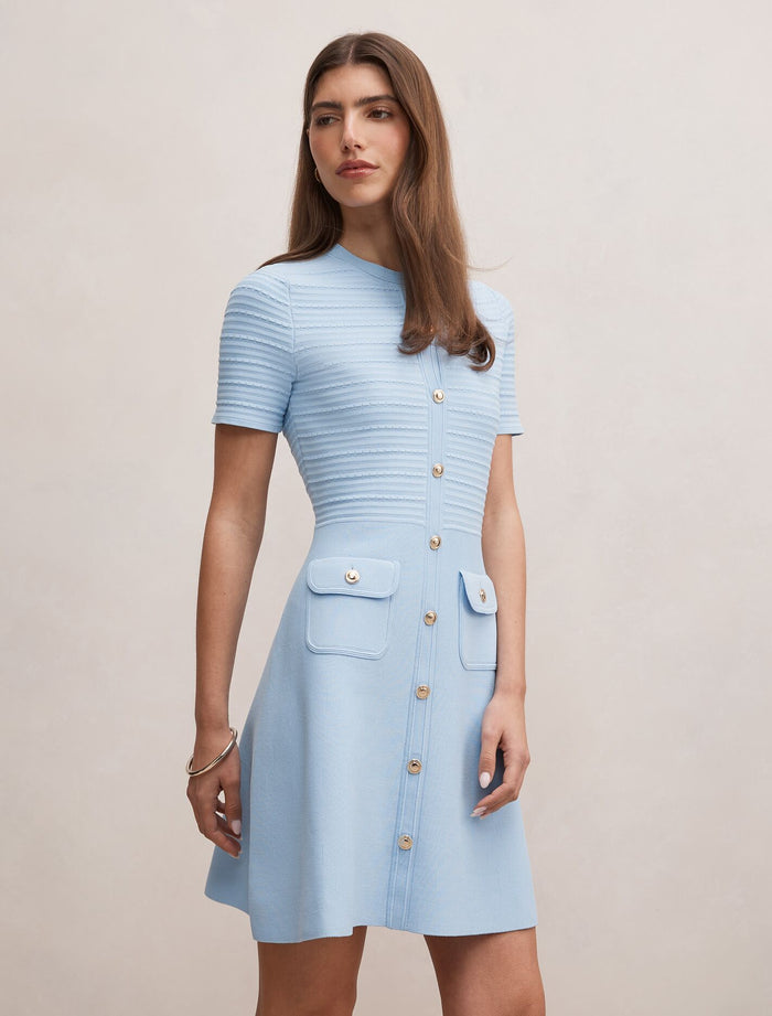 Anika Stitch Interest Knit Mini Dress Forever New