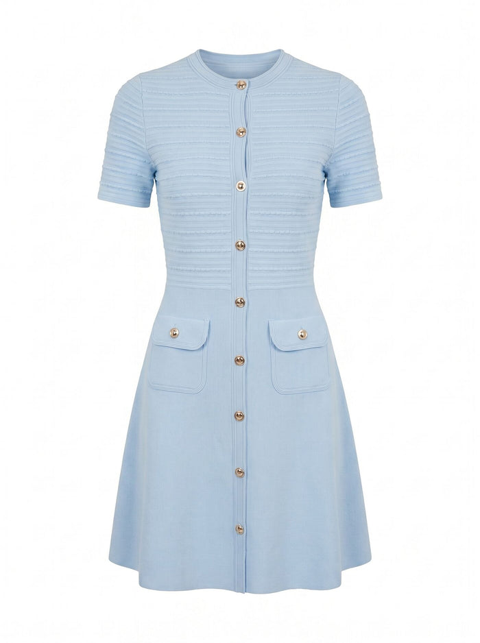 Anika Stitch Interest Knit Mini Dress Forever New
