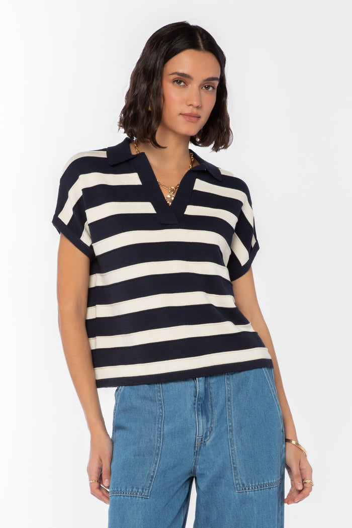 Annabelle Navy Striped Top