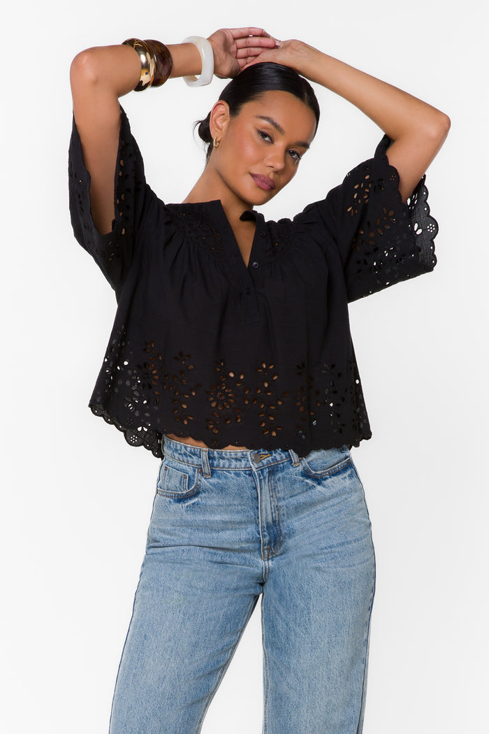 Annika Black Top