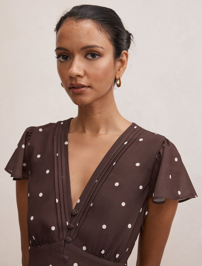 Ardelia Petite Flutter Sleeve Midi Dress Forever New