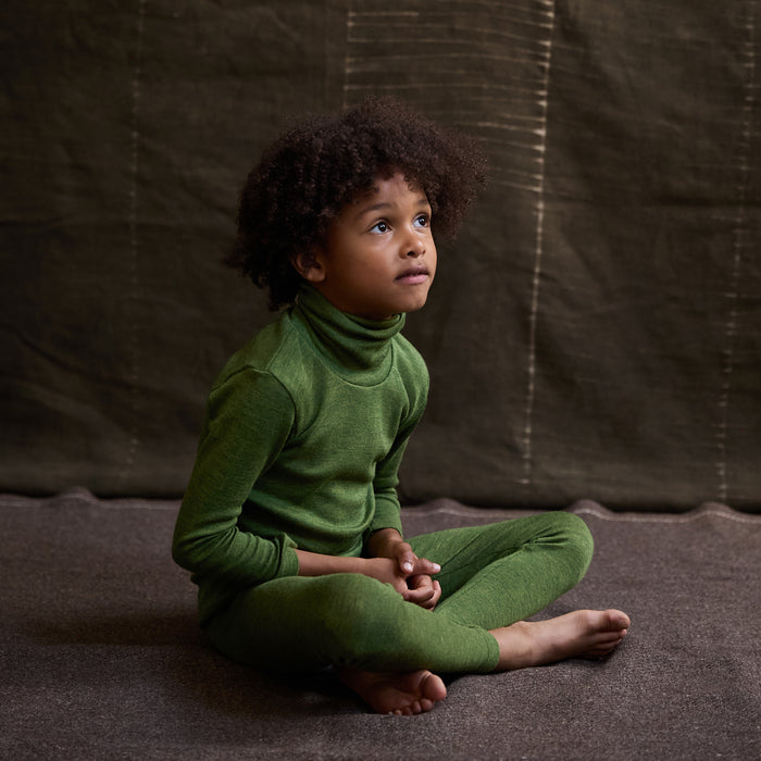 Auk Kids Top - Merino Wool & Silk - Forest