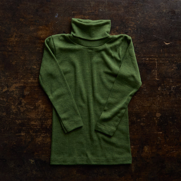 Auk Kids Top - Merino Wool & Silk - Forest