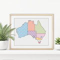 Australian Blackwork Map Blackwork Pattern by Peppermint Purple