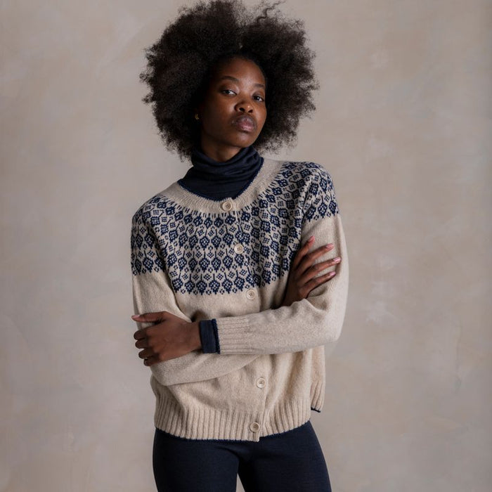 Autumn Women's Cardigan - Superfine Lambswool - Oat