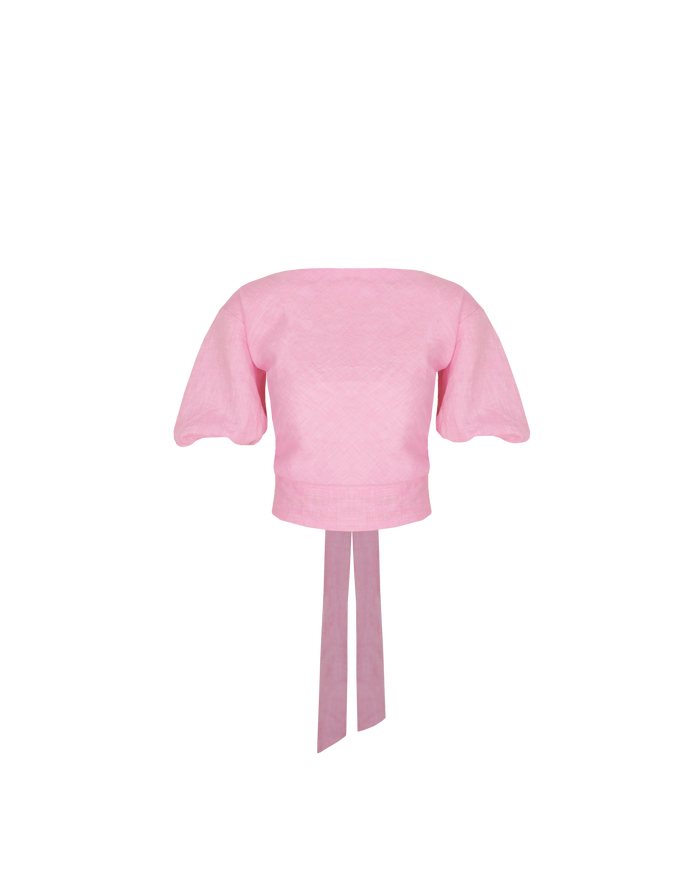 AVALON LINEN BLOUSE PINK