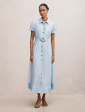 Avery Petite Short Sleeve Midi Dress Bluebell Forever New