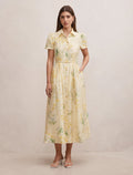 Avery Short Sleeve Seam Detail Midi Dress Saffia Ditsy Forever New