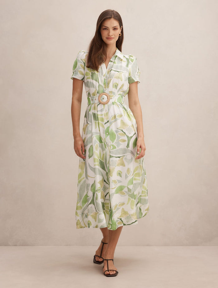 Avery Short Sleeve Seam Detail Midi Dress Airlie Tile Forever New