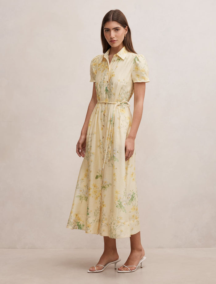Avery Short Sleeve Seam Detail Midi Dress Forever New