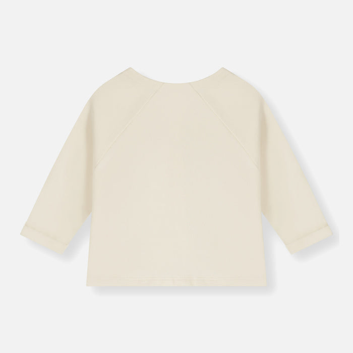 Baby Cotton Raglan Cardigan - Cream