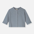 Baby Cotton Raglan Cardigan - Stone Grey