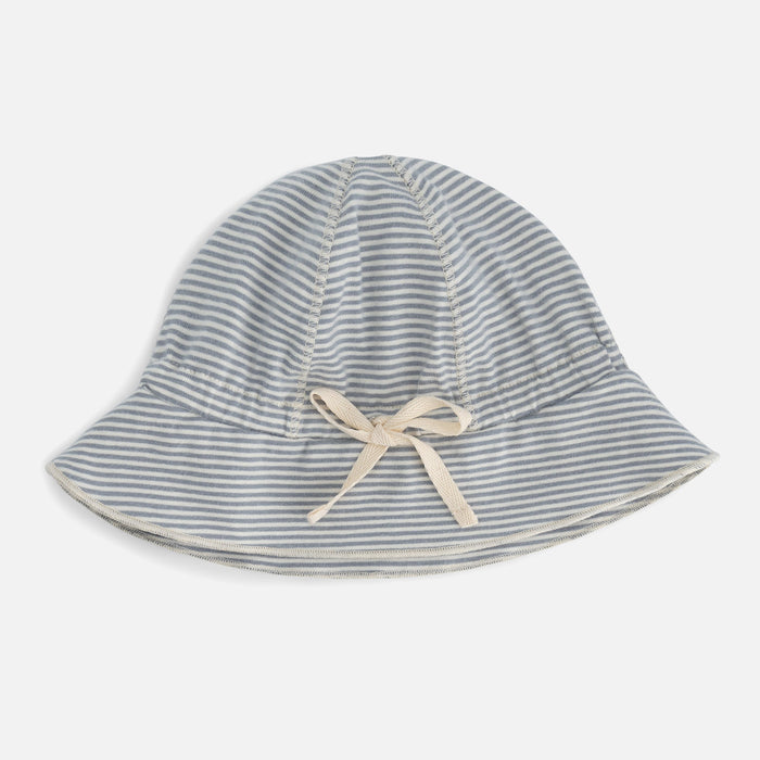 Baby Cotton Sun Hat -Stone Grey/Cream