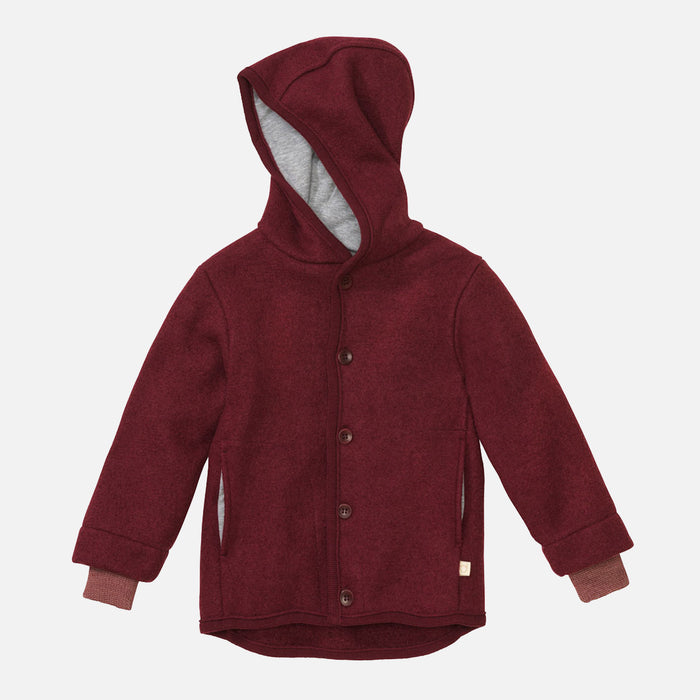 Baby & Kids Boiled Merino Wool Jacket - Cassis