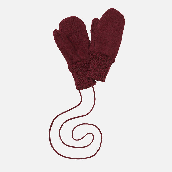 Baby & Kids Boiled Merino Wool Mittens - Cassis