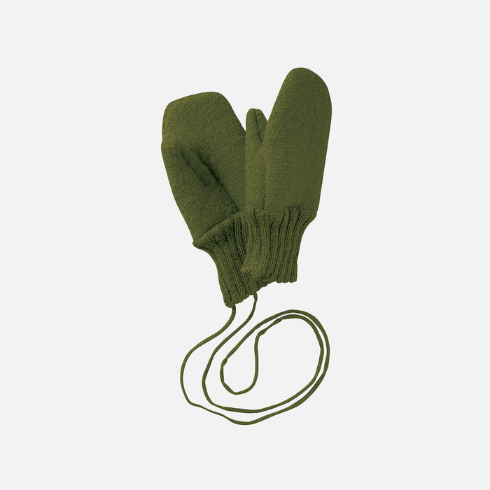 Baby & Kids Boiled Merino Wool Mittens - Olive