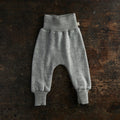 Baby Light Weight Boiled Merino Wool Cuffed Pants - Grey