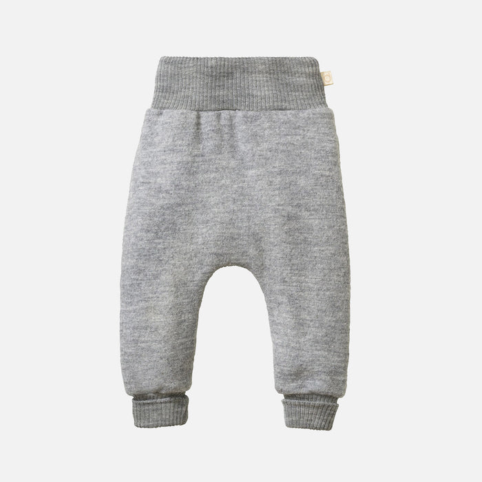 Baby Light Weight Boiled Merino Wool Cuffed Pants - Grey