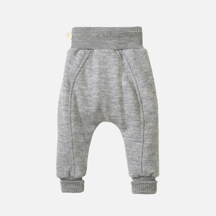 Baby Light Weight Boiled Merino Wool Cuffed Pants - Grey