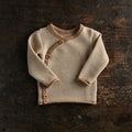 Baby Merino Wool Cardigan - Caramel/Natural