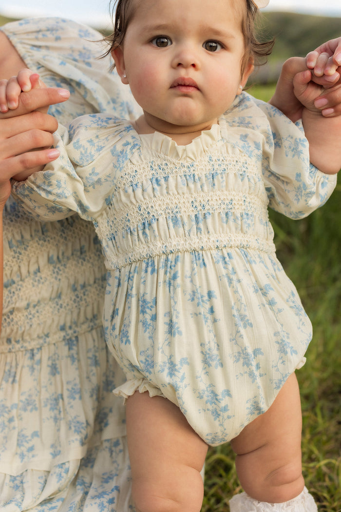 Baby Roselyn Romper in Ivory Porcelain Fleur-2