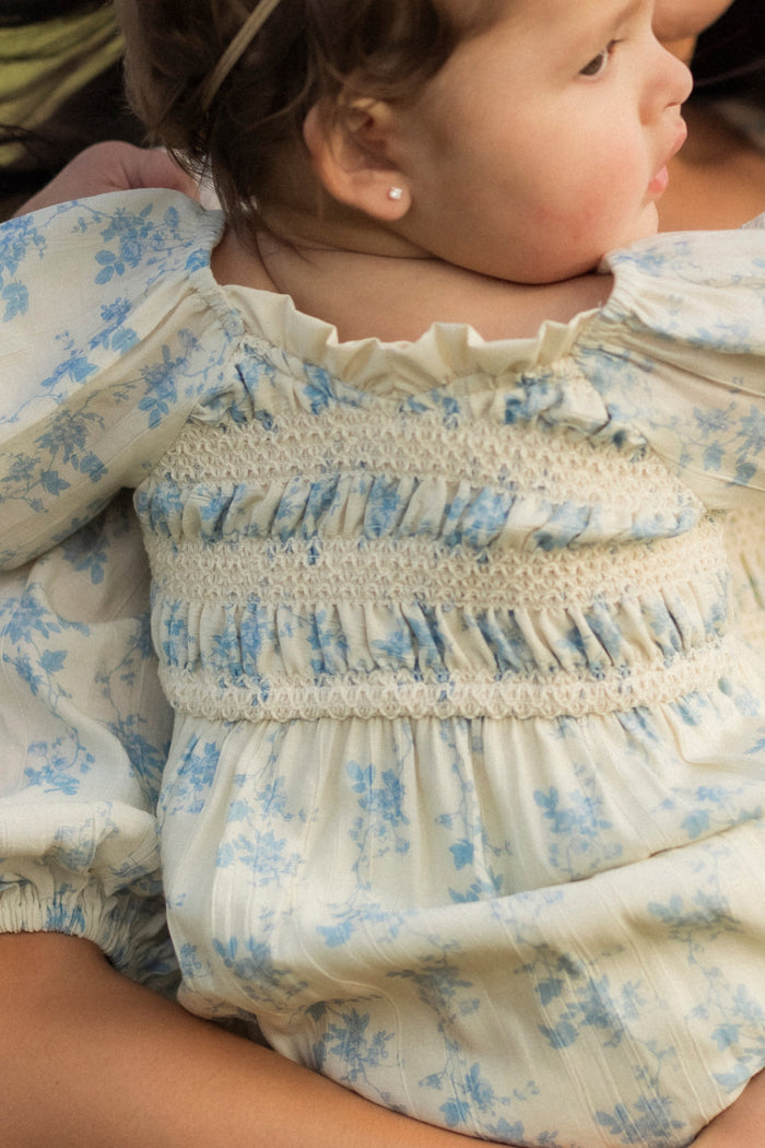 Baby Roselyn Romper in Ivory Porcelain Fleur-3