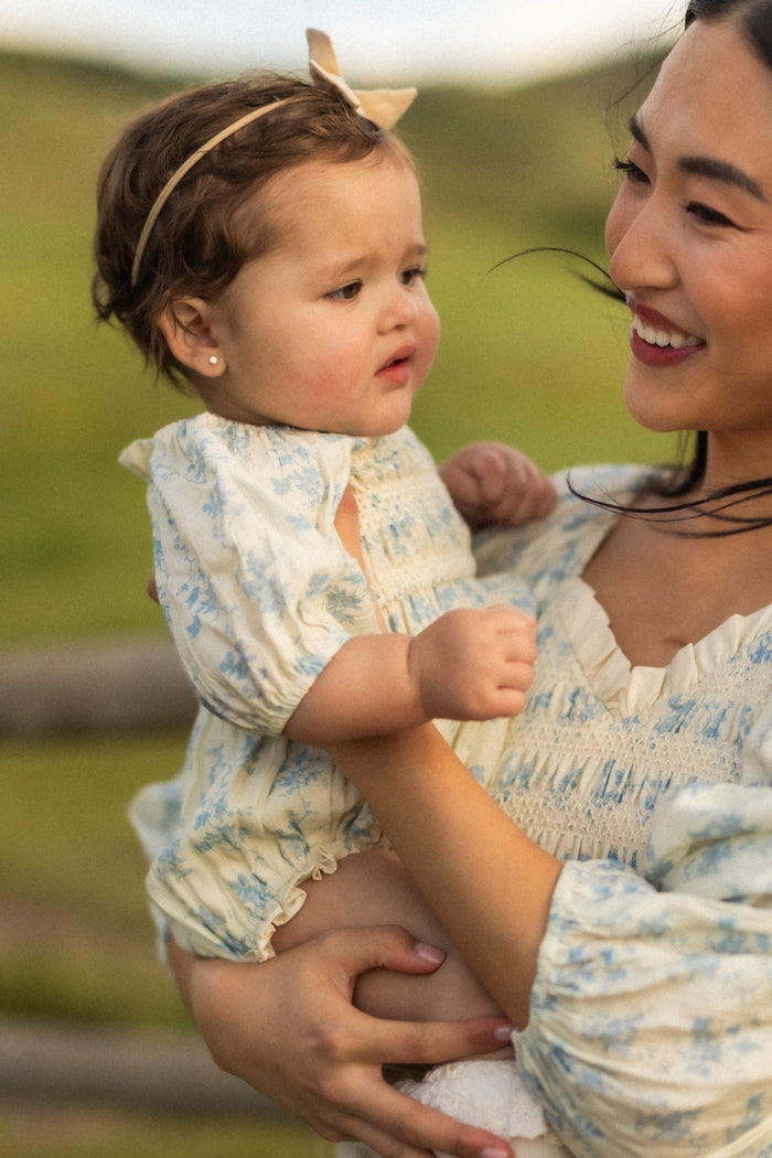 Baby Roselyn Romper in Ivory Porcelain Fleur-4