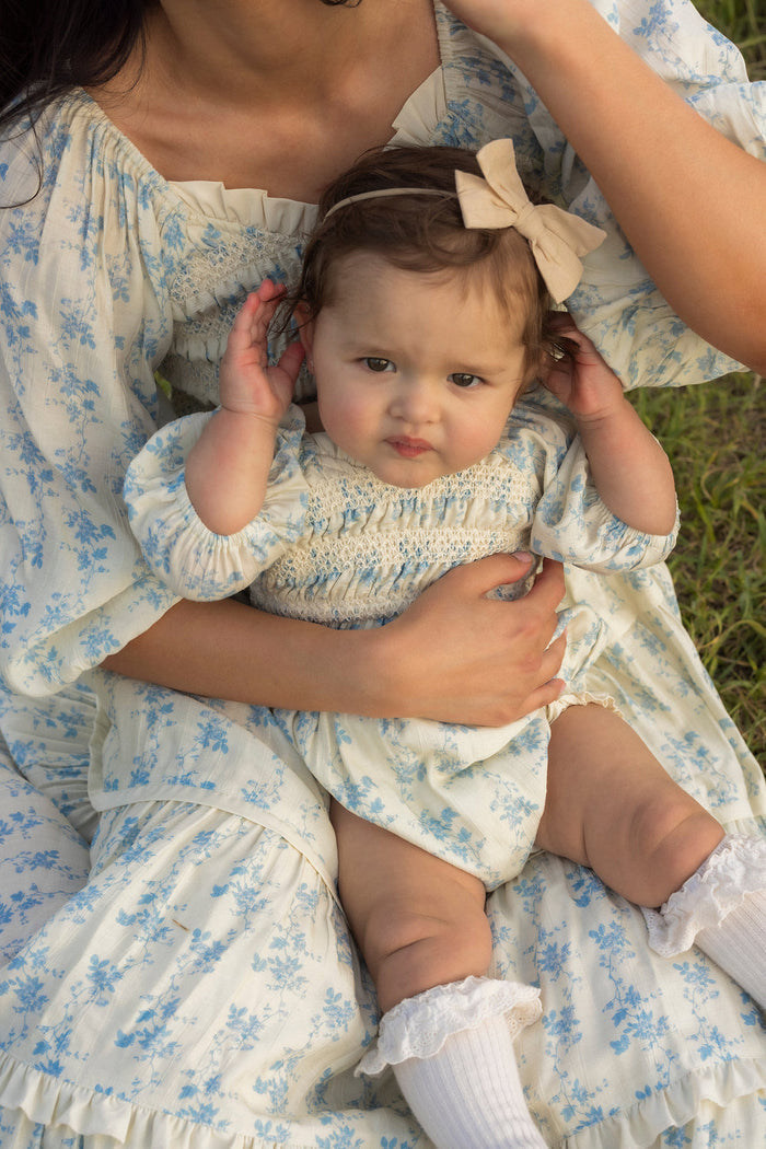 Baby Roselyn Romper in Ivory Porcelain Fleur-6