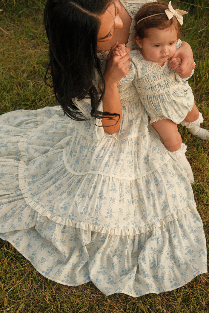 Baby Roselyn Romper in Ivory Porcelain Fleur-7
