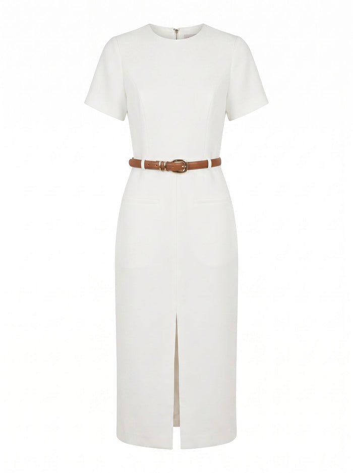 Bailee Belted Tailored Midi Dress Forever New