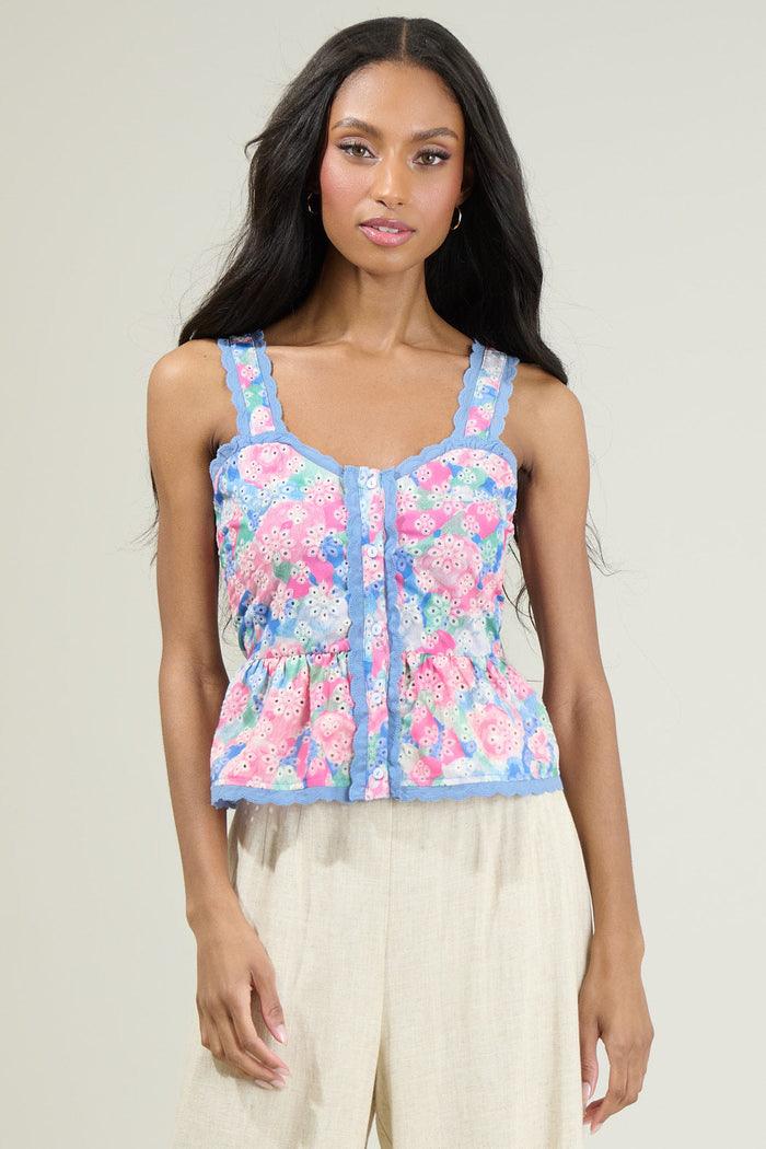 Baine Embroidered Button Up Top