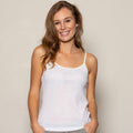 Woman wearing White Camisole.