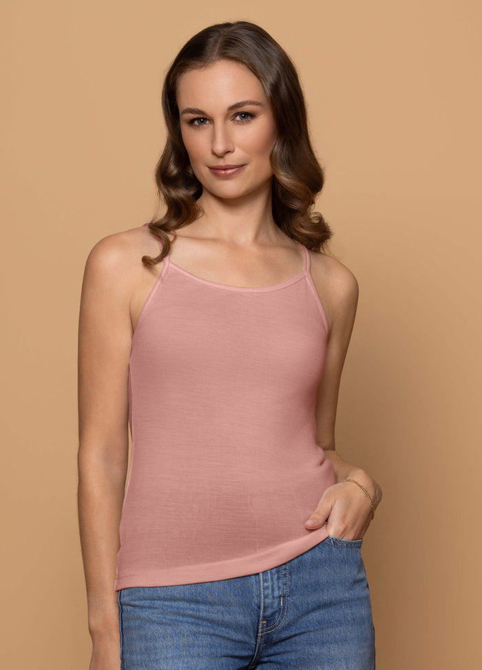 Woman wearing Blush Camisole.