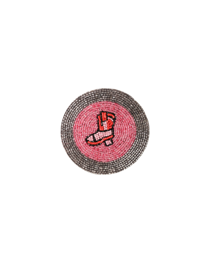 BEADED COASTER 4 PCS SET COWGIRL