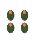 BEADED COASTER 4 PCS SET OLIVE