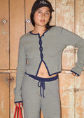 Beck Striped Cardigan - Navy & Lemon