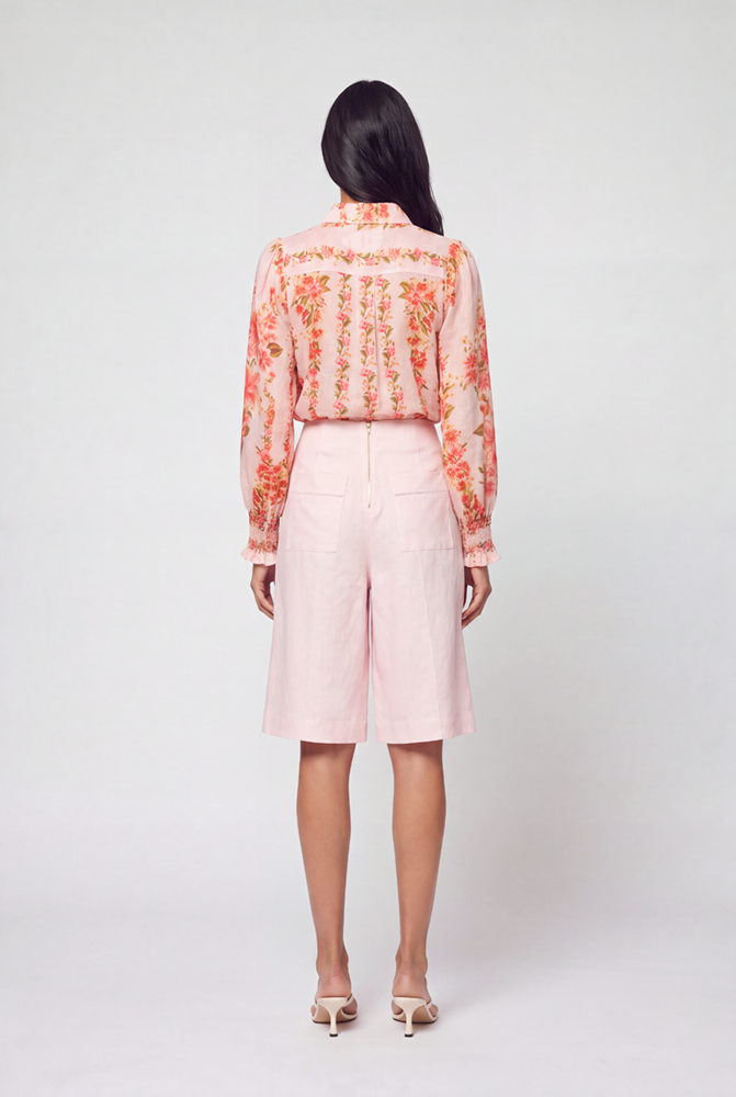 Bermuda Linen Short In Blush